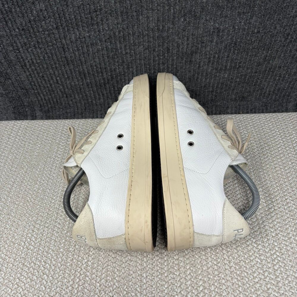 P448 John Low Top Leather Suede Sneakers Shoes White Cream Women’s 41 US 10 - Picture 5 of 8
